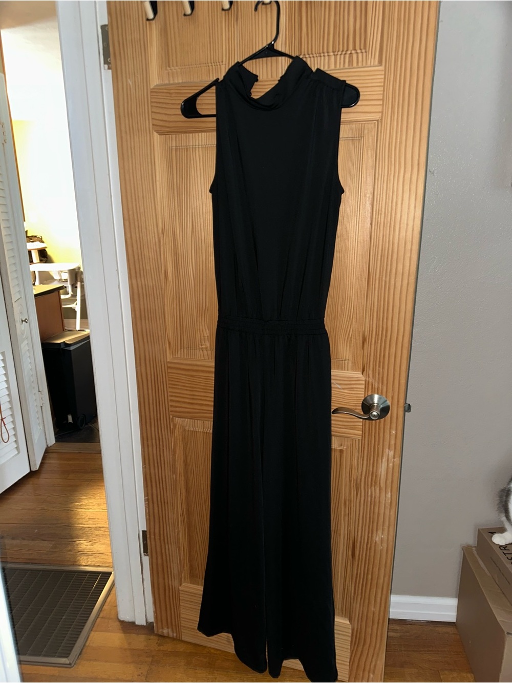 HALARA Black Sleeveless Mock-Neck Jumpsuit